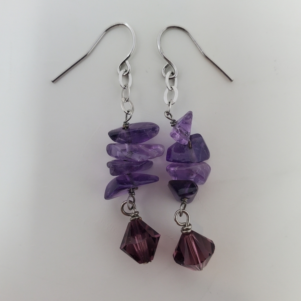 Amethyst Chip Earrings